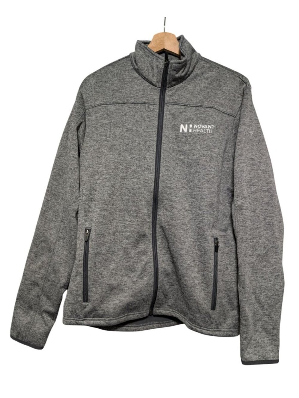 Eddie Bauer Novant Health Mens Full Zip Fleece Jacket Gray Medium EB540